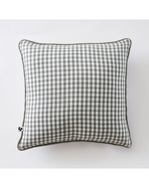 Cuscino rimovibile con bordino in garza di cotone intrecciata, rosmarino Vickie tinto - 45 x 45 cm