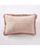 Abnehmbares Kissen mit Rüschen aus gewebter Baumwolle, gefärbt in Romie apricot, 40 x 60 cm