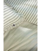 Cuscino sfoderabile con balze in garza di cotone intrecciato tinto eucalipto Romie - 45 x 45 cm