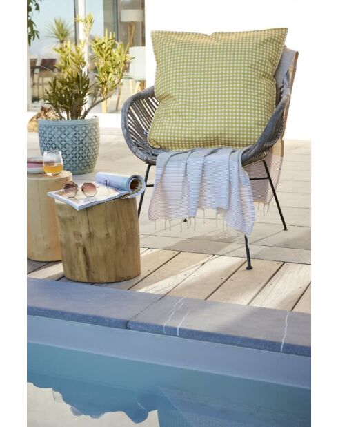 Fodera per cuscino in poliestere stampato Vickie Soleil + rivestimento - 60 x 60 cm