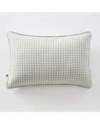 Cuscino rimovibile con bordino in garza di cotone intrecciato tinto Vickie eucalipto - 40 x 60 cm