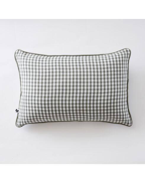 Cuscino rimovibile con bordino in garza di cotone intrecciata, rosmarino Vickie tinto - 40 x 60 cm