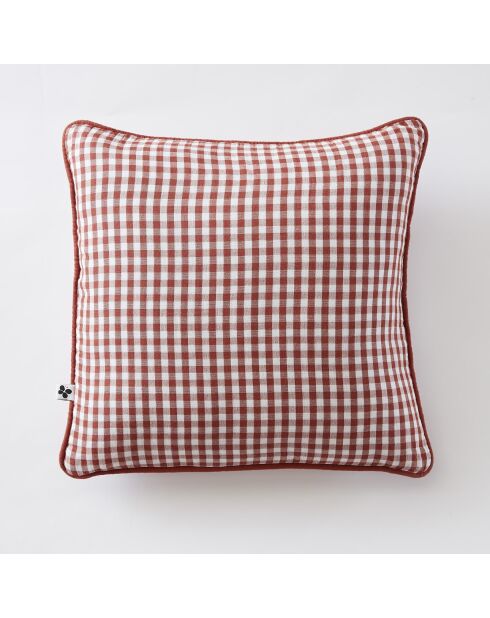 Cuscino rimovibile con bordino in garza di cotone intrecciata in Vickie tinta terracotta Vickie - 45 x 45 cm
