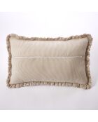 Cuscino sfoderabile con bordino in garza di cotone intrecciata tinto Romie Ficelle - 40 x 60 cm