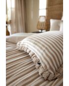 Cuscino sfoderabile con bordino in garza di cotone intrecciata tinto Romie Ficelle - 40 x 60 cm