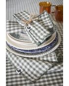 Lot de 3 serviettes de table en gaze coton tissée teinte Vickie romarin - 40 x 40 cm