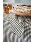 Lot de 3 serviettes de table en gaze coton tissée teinte Vickie romarin - 40 x 40 cm
