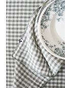 Lot de 3 serviettes de table en gaze coton tissée teinte Vickie romarin - 40 x 40 cm