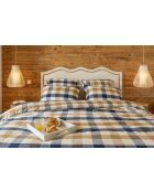 Funda de almohada de franela tejida de algodón multicolor teñida Basile