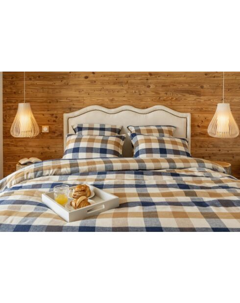 Funda de almohada de franela tejida de algodón multicolor teñida Basile