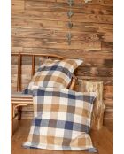 Funda de almohada de franela tejida de algodón multicolor teñida Basile