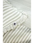 Cuscino sfoderabile con balze in garza di cotone intrecciato tinto eucalipto Romie - 40 x 60 cm