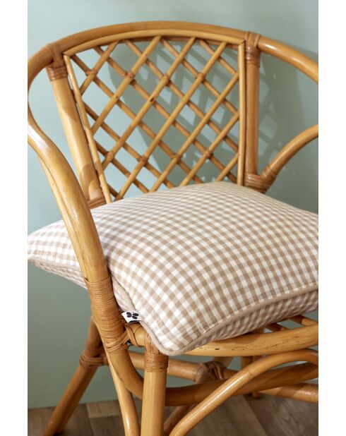 Abnehmbares Kissen mit Paspelierung aus gewebter Baumwollgaze, gefärbter Vickie-String - 45 x 45 cm