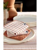 Lot de 3 serviettes de table en gaze coton tissée teinte Romie abricot - 40 x 40 cm