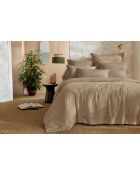 Housse de couette en percale de coton unie Perrine ficelle