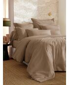 Housse de couette en percale de coton unie Perrine ficelle