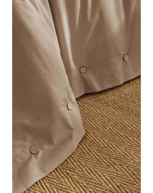 Housse de couette en percale de coton unie Perrine ficelle