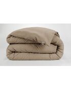 Housse de couette en coton flanelle unie Candice ficelle