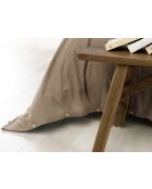 Housse de couette en coton flanelle unie Candice ficelle