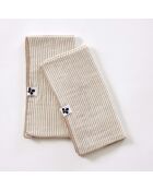 Lot de 3 serviettes de table en gaze coton tissée teinte Romie ficelle - 40 x 40 cm