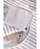 Lot de 3 serviettes de table en gaze coton tissée teinte Romie ficelle - 40 x 40 cm