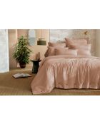 Housse de couette en percale de coton unie Perrine blush
