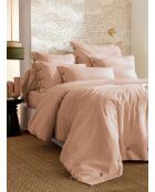 Housse de couette en percale de coton unie Perrine blush