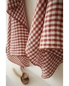 Lot de 2 essuie-mains en gaze coton tissée teinte Vickie terracotta - 50 x 70 cm