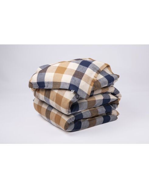 Housse de couette en coton flanelle tissée teinte Basile multicolore