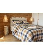 Housse de couette en coton flanelle tissée teinte Basile multicolore