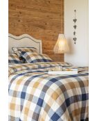 Housse de couette en coton flanelle tissée teinte Basile multicolore