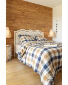 Housse de couette en coton flanelle tissée teinte Basile multicolore