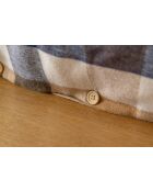 Housse de couette en coton flanelle tissée teinte Basile multicolore