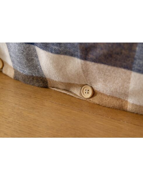 Housse de couette en coton flanelle tissée teinte Basile multicolore