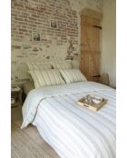 Housse de couette en coton texturé Tom blanche