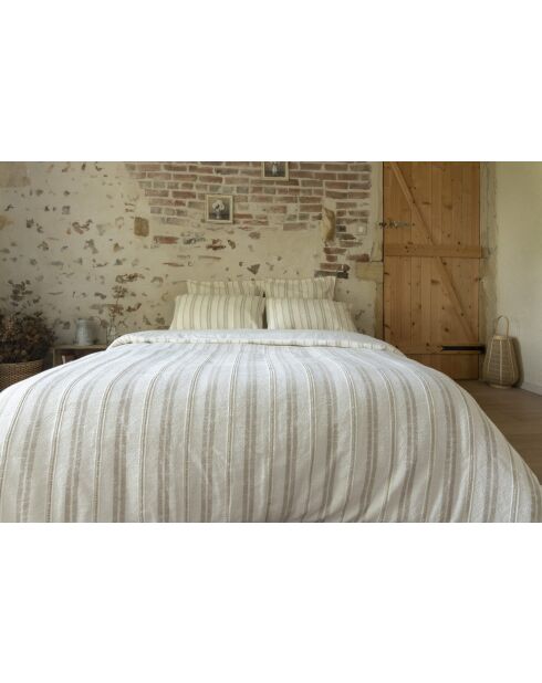 Housse de couette en coton texturé Tom blanche