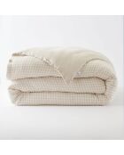 Housse de couette réversible en gaze coton tissée teinte Vickie pampa