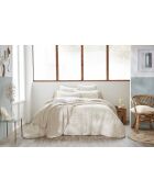 Housse de couette réversible en gaze coton tissée teinte Vickie pampa