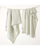 Lot de 2 essuie-mains en gaze coton tissée teinte Romie eucalyptus - 50 x 70 cm