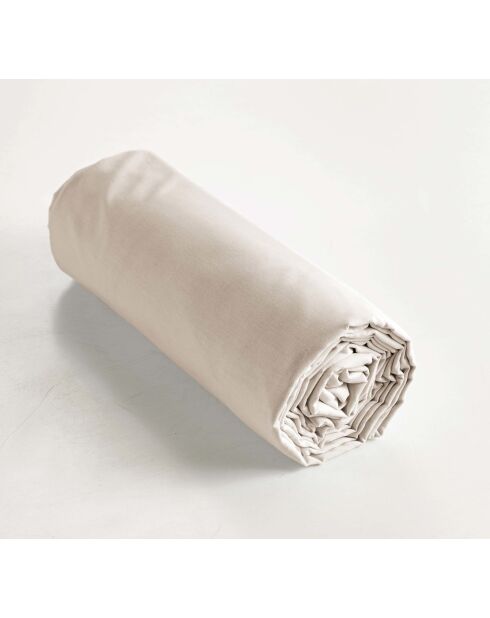 Drap housse en percale de coton unie Perrine pampa