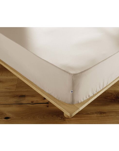 Drap housse en percale de coton unie Perrine pampa