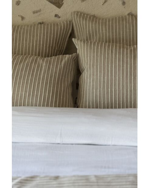 Funda de almohada Tim de algodón texturizado beige