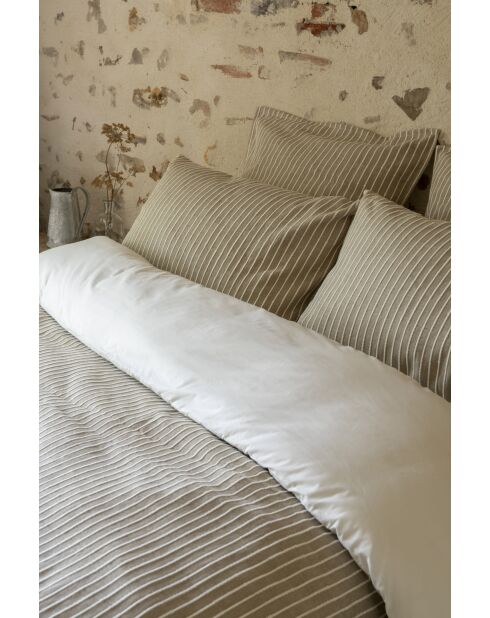 Funda de almohada Tim de algodón texturizado beige