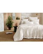 Housse de couette en percale de coton unie Perrine chantilly
