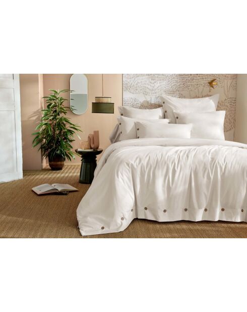 Housse de couette en percale de coton unie Perrine chantilly