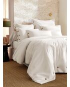 Housse de couette en percale de coton unie Perrine chantilly