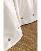 Housse de couette en percale de coton unie Perrine chantilly