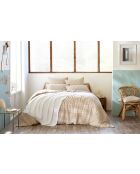 Housse de couette réversible en gaze coton tissée teinte Vickie ficelle