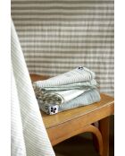 Lot de 3 serviettes de table en gaze coton tissée teinte Romie eucalyptus - 40 x 40 cm
