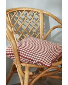 Coussin déhoussable avec passepoil en gaze de coton tissée teinte Vickie terracotta - 40 x 60 cm